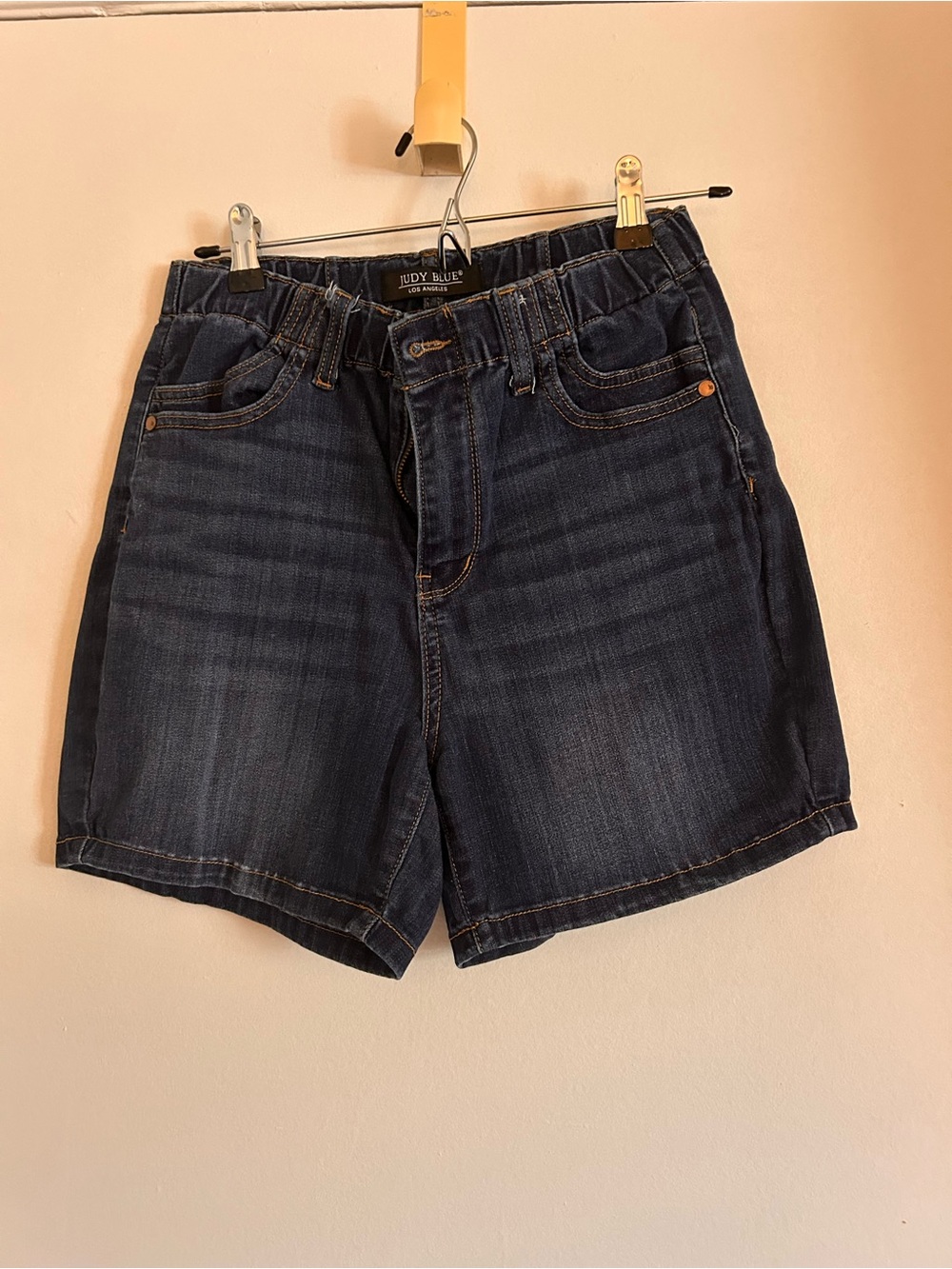 Judy Blue Dark Wash Elastic Waist Denim Shorts